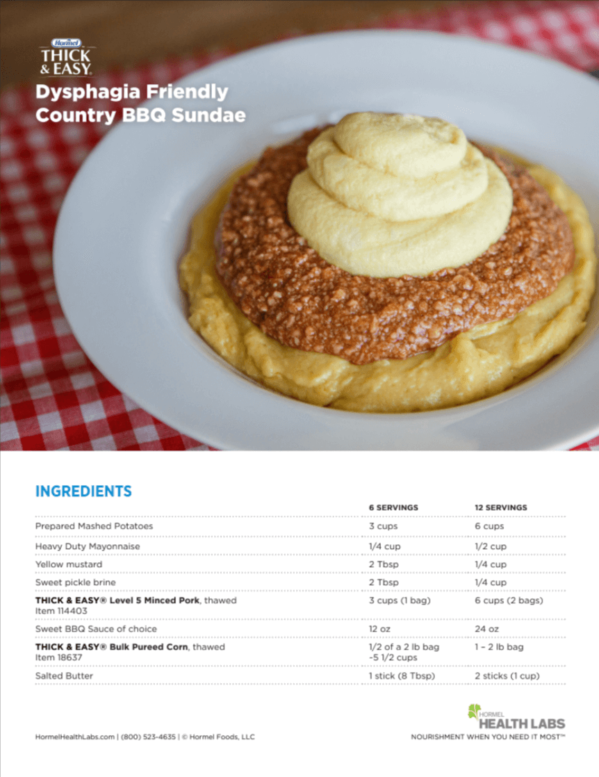 Dysphagia-friendly country bbq sundae recipe