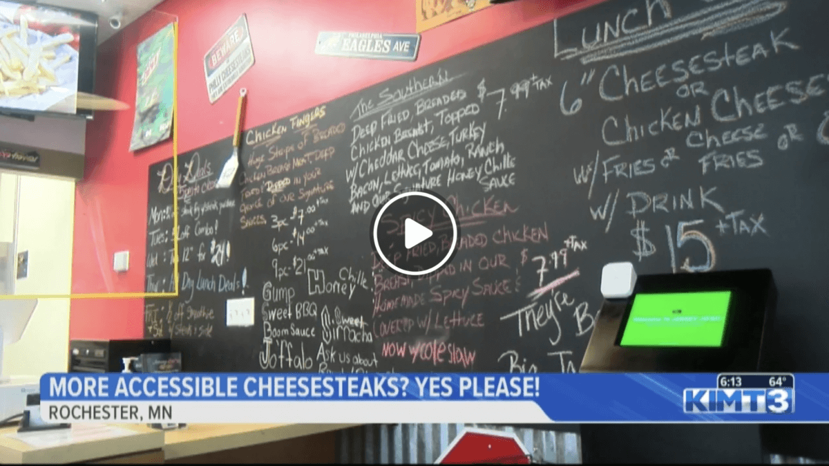 Screenshot of KIMT’s coverage of Jersey Jo’s serving Hormel Health Labs products