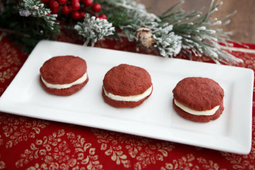 Dysphagia-friendly red velvet whoopie pies