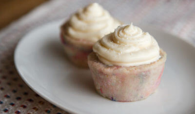 Vanilla confetti cupcakes for dysphagia diets