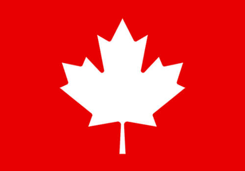 White Maple Leaf over red background